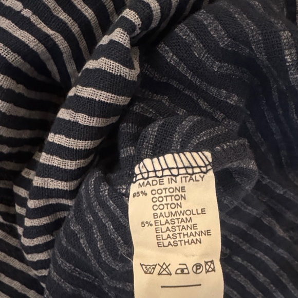 Elegant Navy Striped Midi Dress - Picture 7 of 7